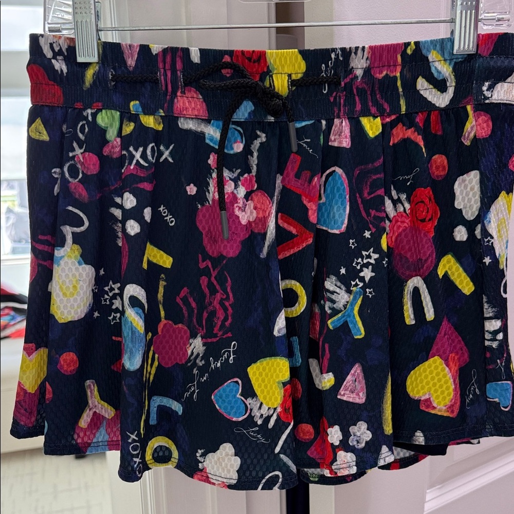 Lucky in Love Multicolor Graphic Skirt